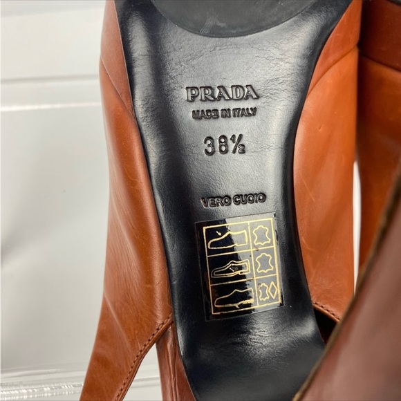 Prada teak sling back round heels AUTHENTIC $$PRICED 2 SELL 💥 - Picture 14 of 16